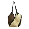 Woven Paper Shoulder Bag – Striped Casual Women's Bag