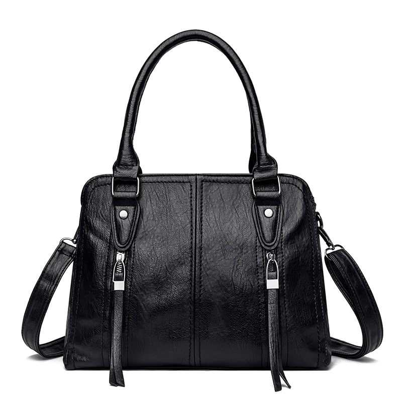 Vintage Leather Women's Handbag – Large Casual Messenger Bag