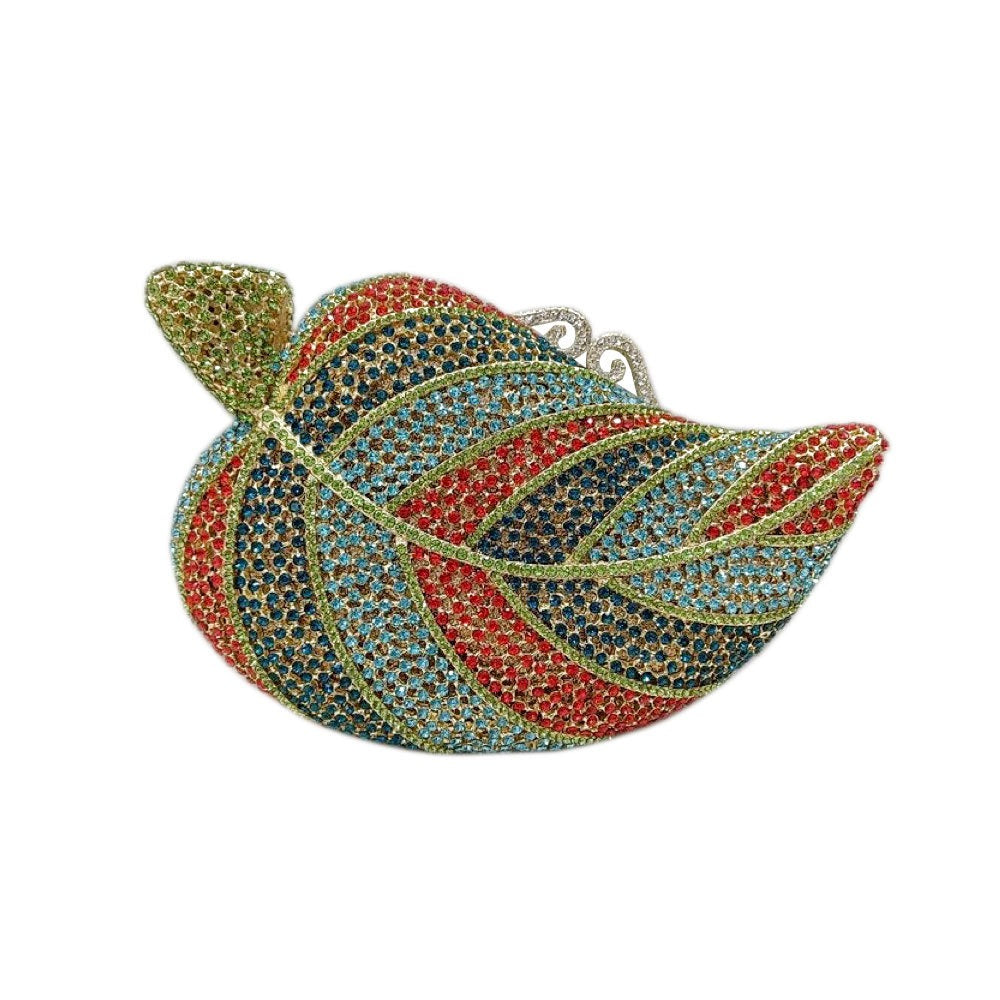 Leaf Diamond Dinner Bag – Hollow Metal Hard Box Clutch