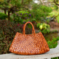 New Genune Leather Weave Hand Bags Tote Top Quality Women Basket Shopping Bags Handle Beach Hobos Handbag