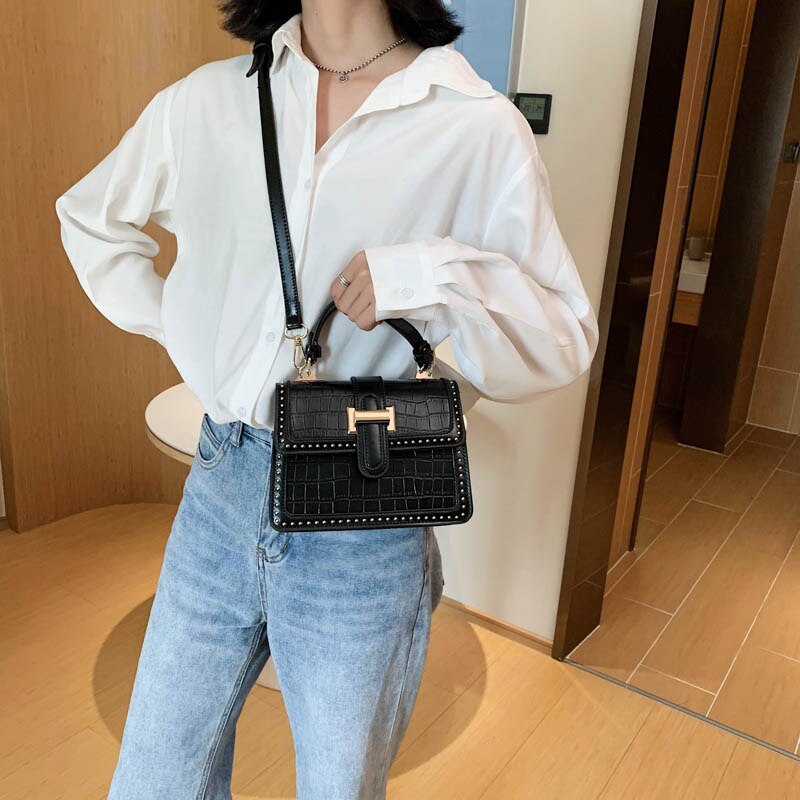 Female Fashion Travel Totes Crossbody Bags Stone Pattern Small Bag PU Leather Crossbody Bags For Women Shoulder Handbags