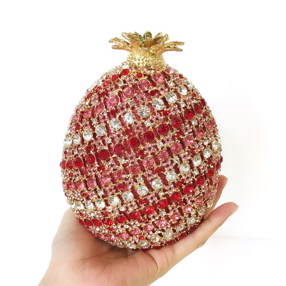 Pineapple Crystal Banquet Bag – Diamond Inlay Evening Clutch