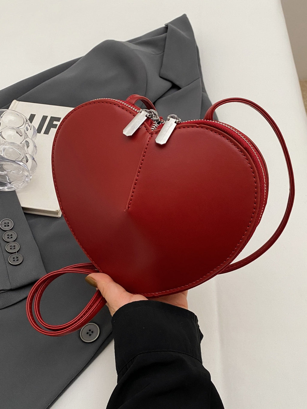 Heart Shape Crossbody Bag – Mini Saddle Bag for Women