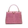 Crocodile Print Leather Handbag – Luxury Designer Shoulder Bag