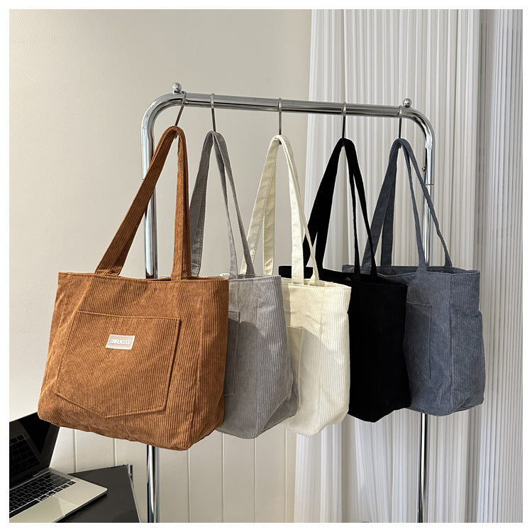 Corduroy Crossbody Bag – Casual Women's Shoulder Bag