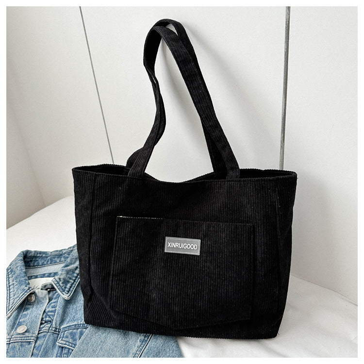 Corduroy Crossbody Bag – Casual Women's Shoulder Bag