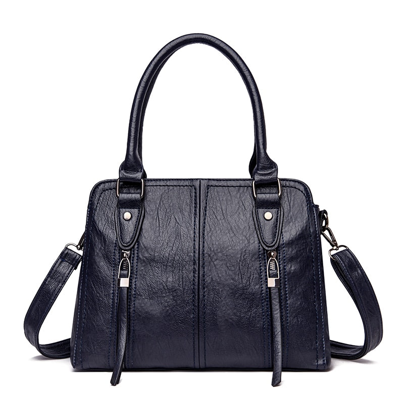 Vintage Leather Women's Handbag – Large Casual Messenger Bag