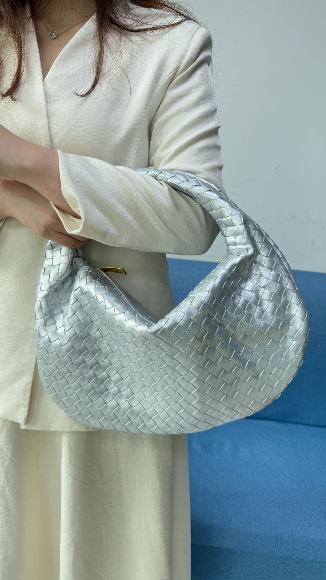 Large size women's woven bag large capacity hand-held armpit bag women's bag