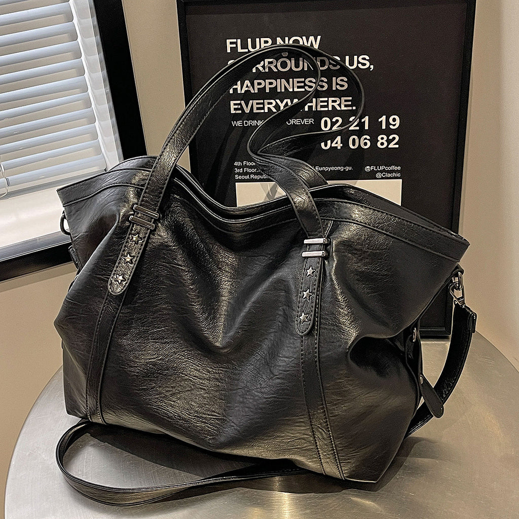 Single Shoulder Tote Bag, Large Capacity, Women's Soft Leather Vintage Commute Bag, Crossbody Bag for Women