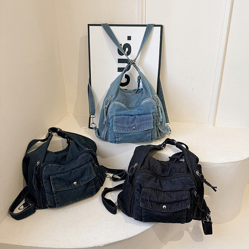 Japanese Harajuku Style Large Capacity Tote Bag for Women, Casual Versatile Multi-functional Backpack, Shoulder Crossbody Bag