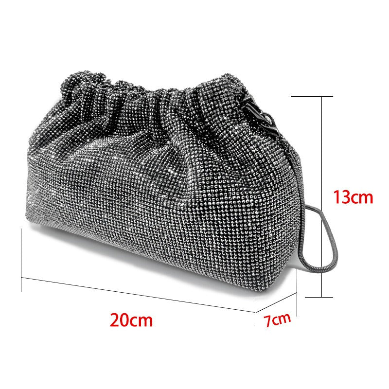 Diamond Evening Dress Wallet Wedding Banquet Party Multi color Water Diamond Handbag Christmas Gift Women's Cross carrying
