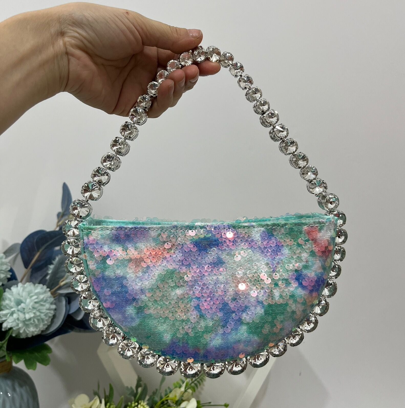 Sequin Diamond Clutch Bag – Women's Rhinestone Evening Purse