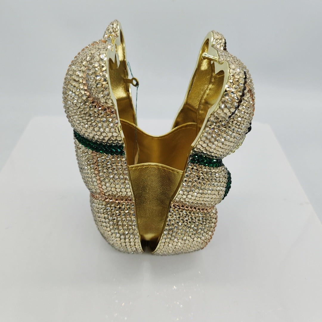 Little Bear Diamond Clutch – Luxury Animal Banquet Handbag