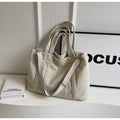 Crossbody Tote Bag in Corduroy, Large Capacity, Casual and Versatile, Shoulder Handbag for Fashionable Commuting