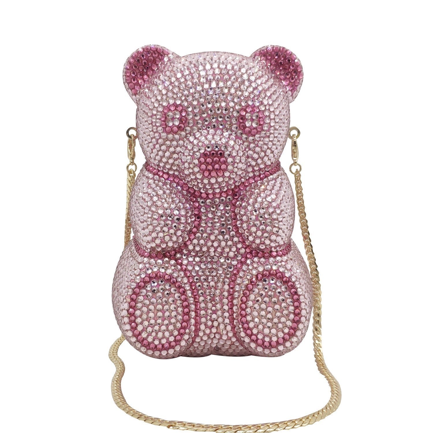 Little Bear Diamond Clutch – Luxury Animal Banquet Handbag