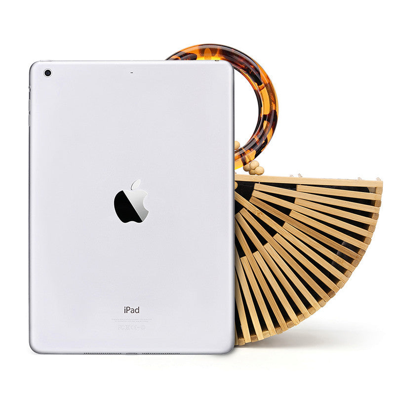 New Bamboo BagsAcrylic Handbags Hollow Woven Bags European and American Style Retro Beach Bags