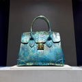 Snake Print Leather Crossbody Bag – Designer Large Handbag