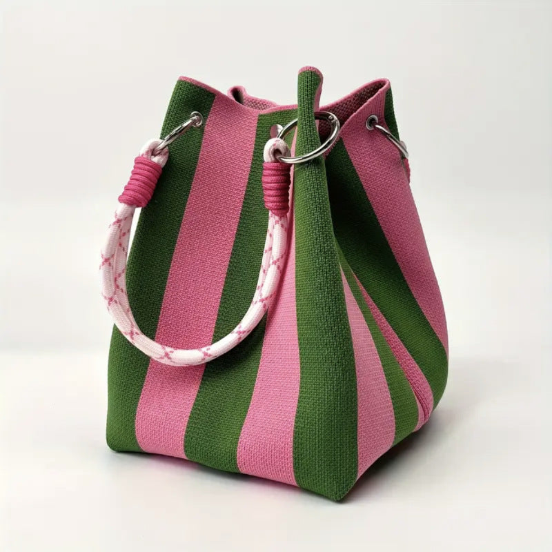 Bucket bag, woven bag, knitted hand-carry bag, single-shoulder bag