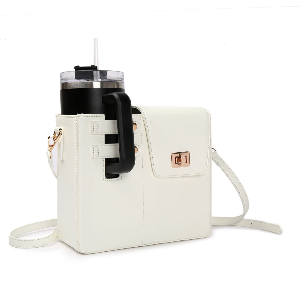 Outdoor Portable Beverage Bottle Bag, Universal Large Insulated Cup Pink Shoulder Crossbody Bottle Bag