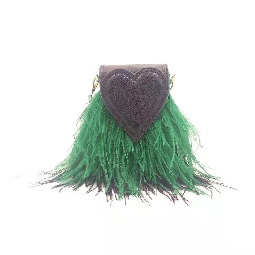 Ostrich Feather Evening Bag – Luxury Party Clutch for Women
