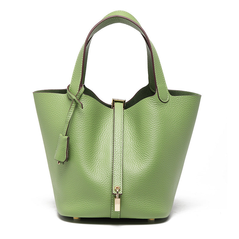 Head layer cowhide bucket bag women's leather high-end handbag