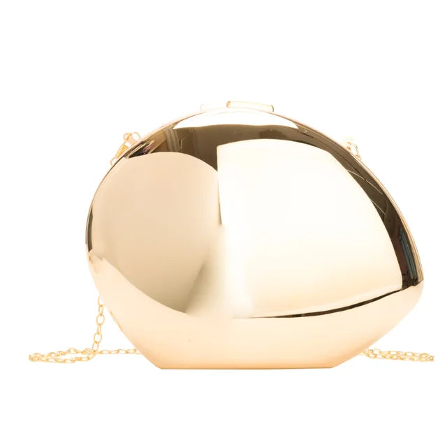 Metal acrylic goose egg single shoulder crossbody chain women's makeup bag
