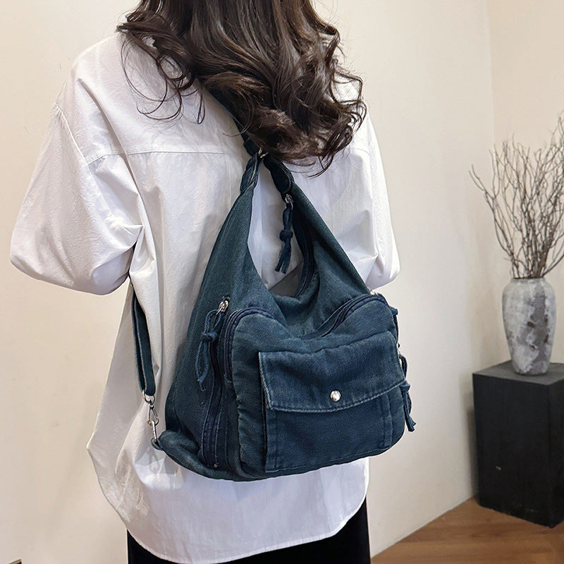 Japanese Harajuku Style Large Capacity Tote Bag for Women, Casual Versatile Multi-functional Backpack, Shoulder Crossbody Bag