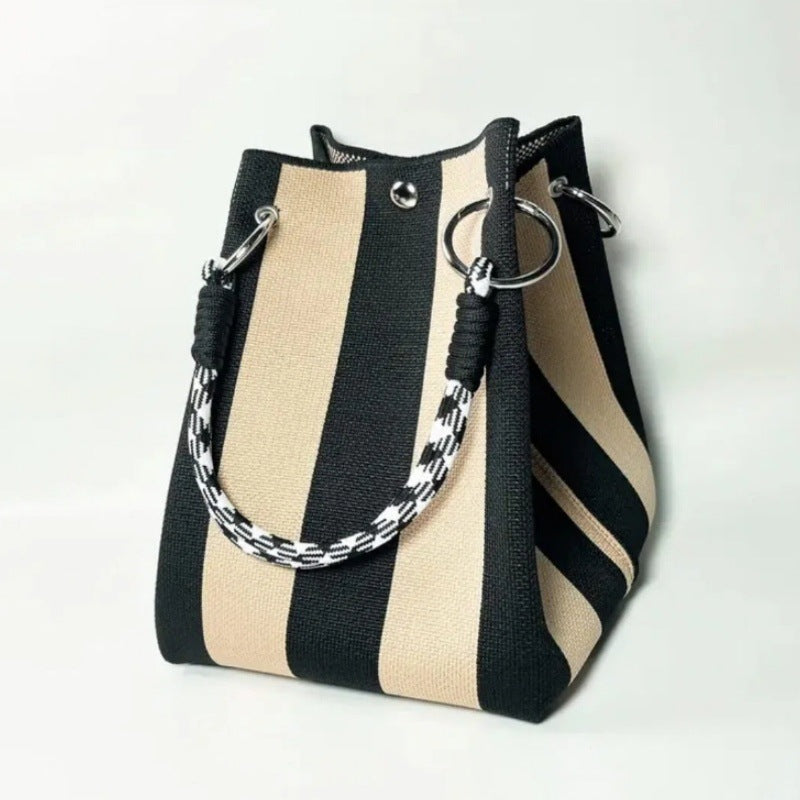 Bucket bag, woven bag, knitted hand-carry bag, single-shoulder bag