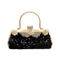 Women Fashion Clutch Purse Sequin Elegant Black Evening Bags Ladies Rhinestone Wedding Party Clutch Handbag Chain Shoulder Bags