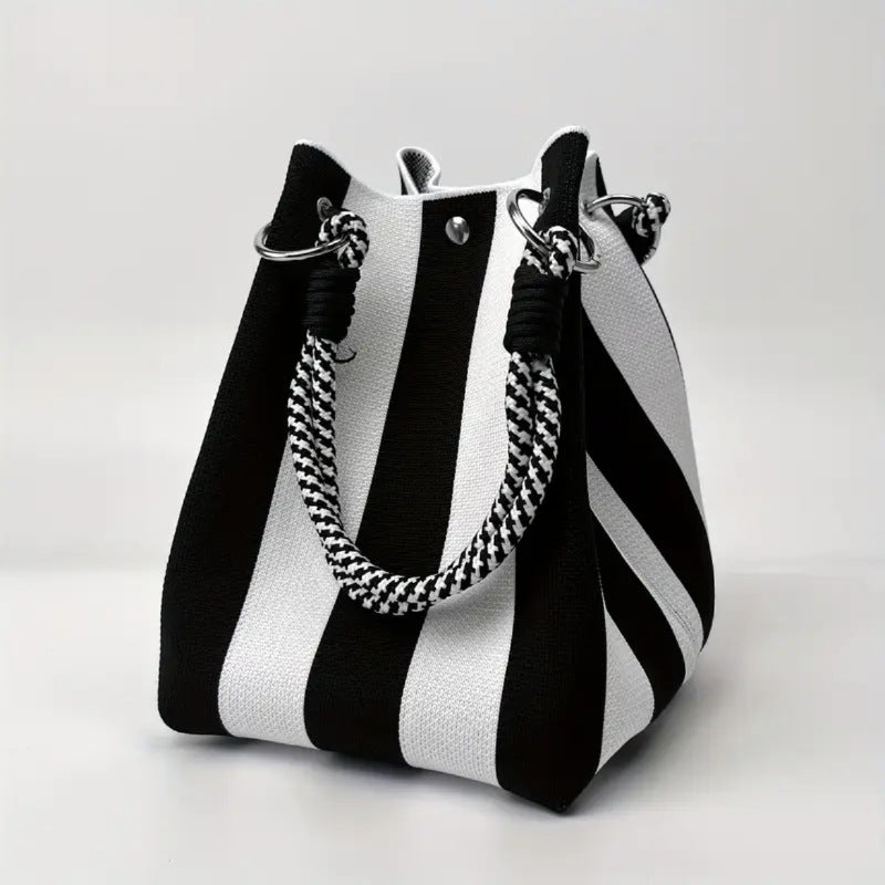 Bucket bag, woven bag, knitted hand-carry bag, single-shoulder bag
