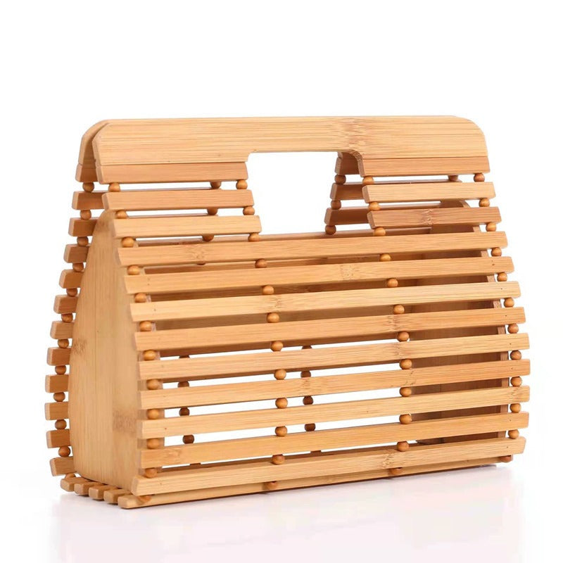 Handmade Bamboo Woven Bag – Retro Hollow Beach Basket Bag