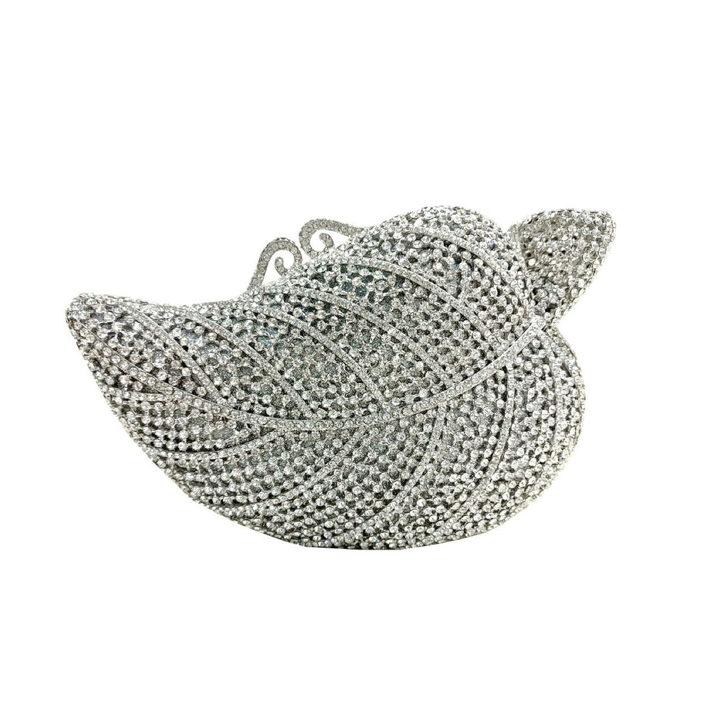 Leaf Diamond Dinner Bag – Hollow Metal Hard Box Clutch