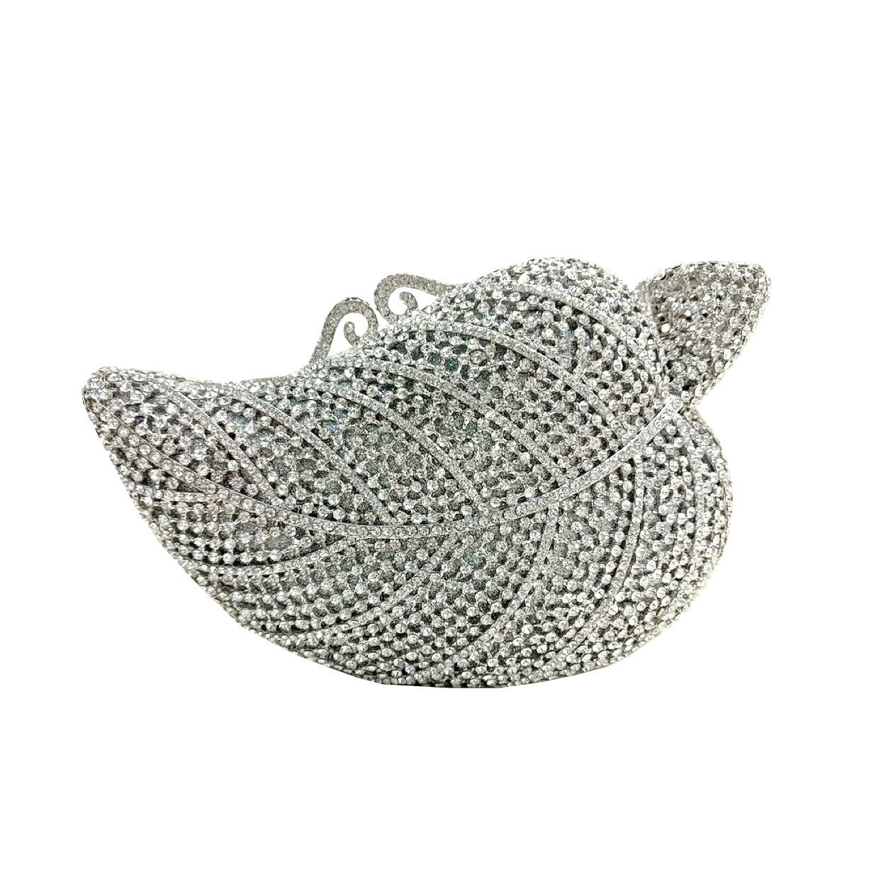 Leaf Diamond Dinner Bag – Hollow Metal Hard Box Clutch