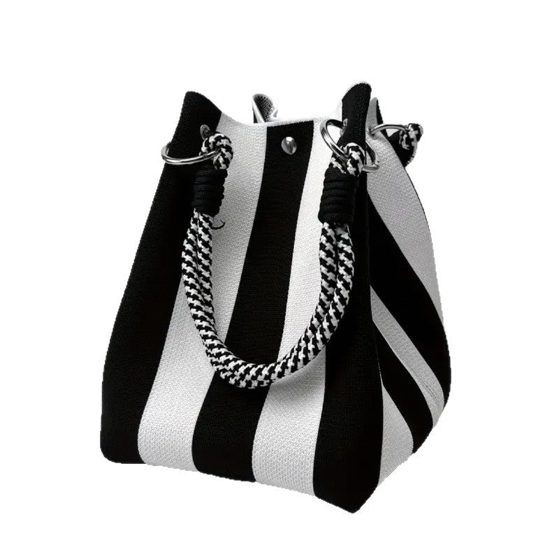 Bucket bag, woven bag, knitted hand-carry bag, single-shoulder bag