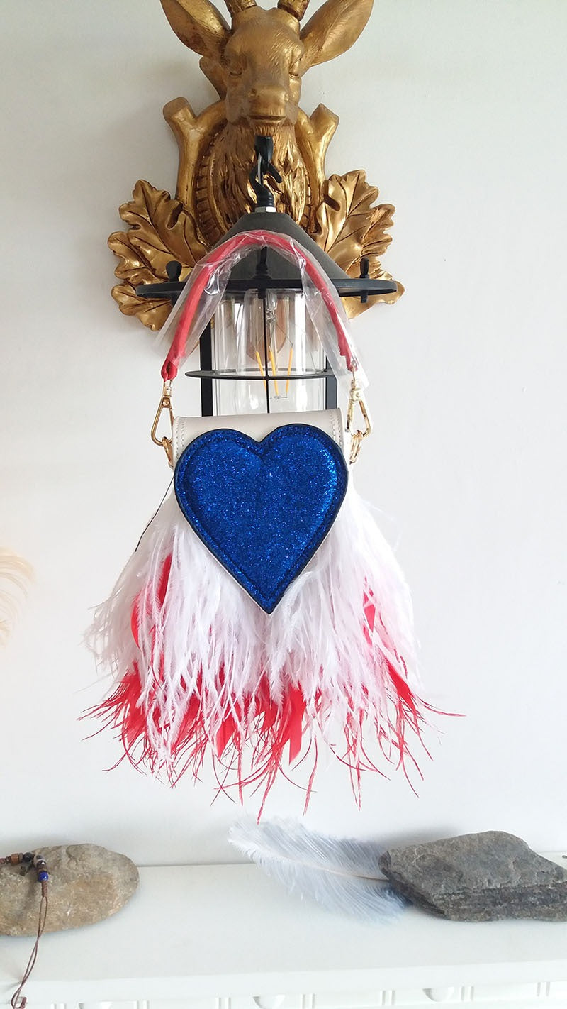 Ostrich Feather Evening Bag – Luxury Party Clutch for Women