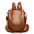 Soft Leather Women's Backpack – Minimalist Student Daypack