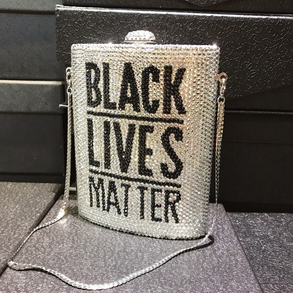 Letter Diamond Dinner Bag – Metal Box Full Crystal Clutch