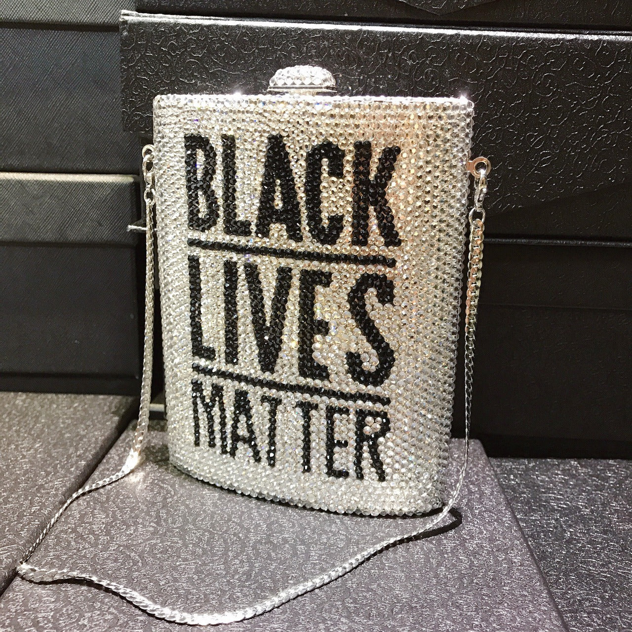 Letter Diamond Dinner Bag – Metal Box Full Crystal Clutch