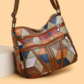 Splicing color blocking large capacity shoulder bag