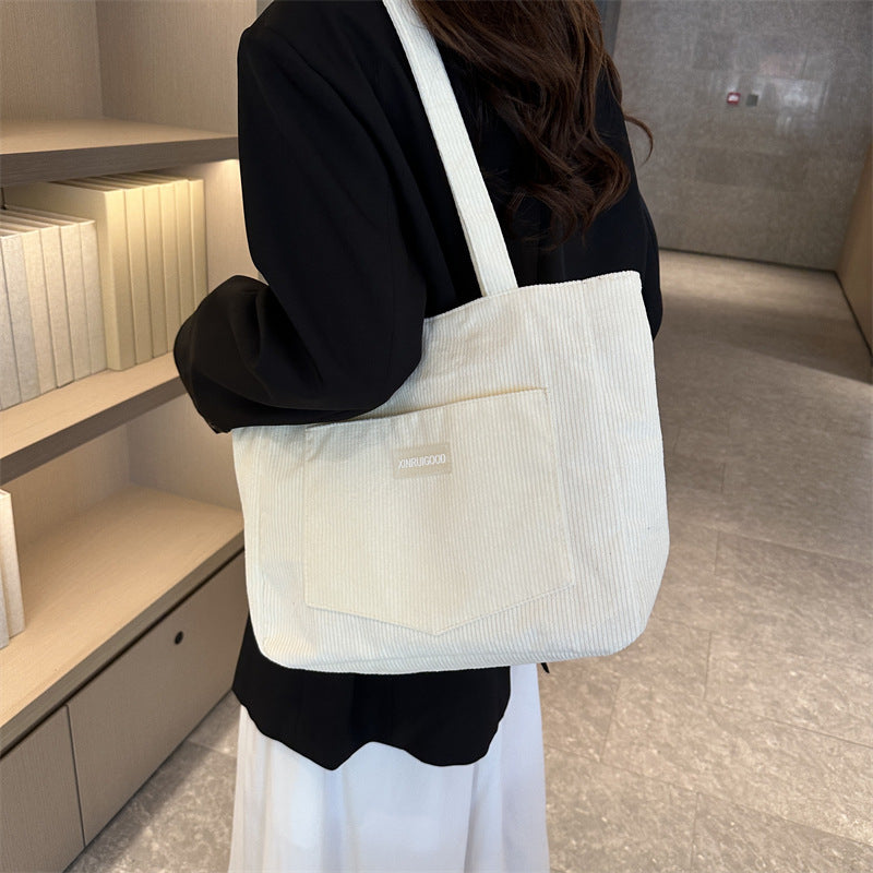Corduroy Crossbody Bag – Casual Women's Shoulder Bag
