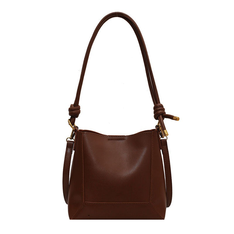 Large bag women's bag fashionable large capacity simple shoulder messenger bag retro texture bucket bag