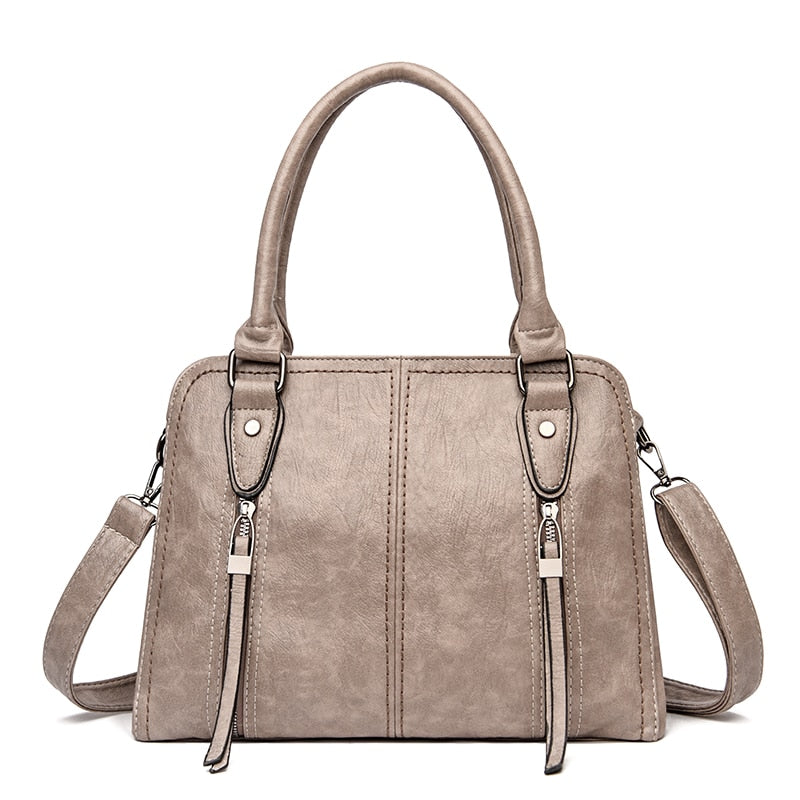 Vintage Leather Women's Handbag – Large Casual Messenger Bag