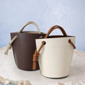 Handbags For Women Luxury Designer Bucket Bag PU Leather Material Party Simple Contrasting Style Small Fast Delivery
