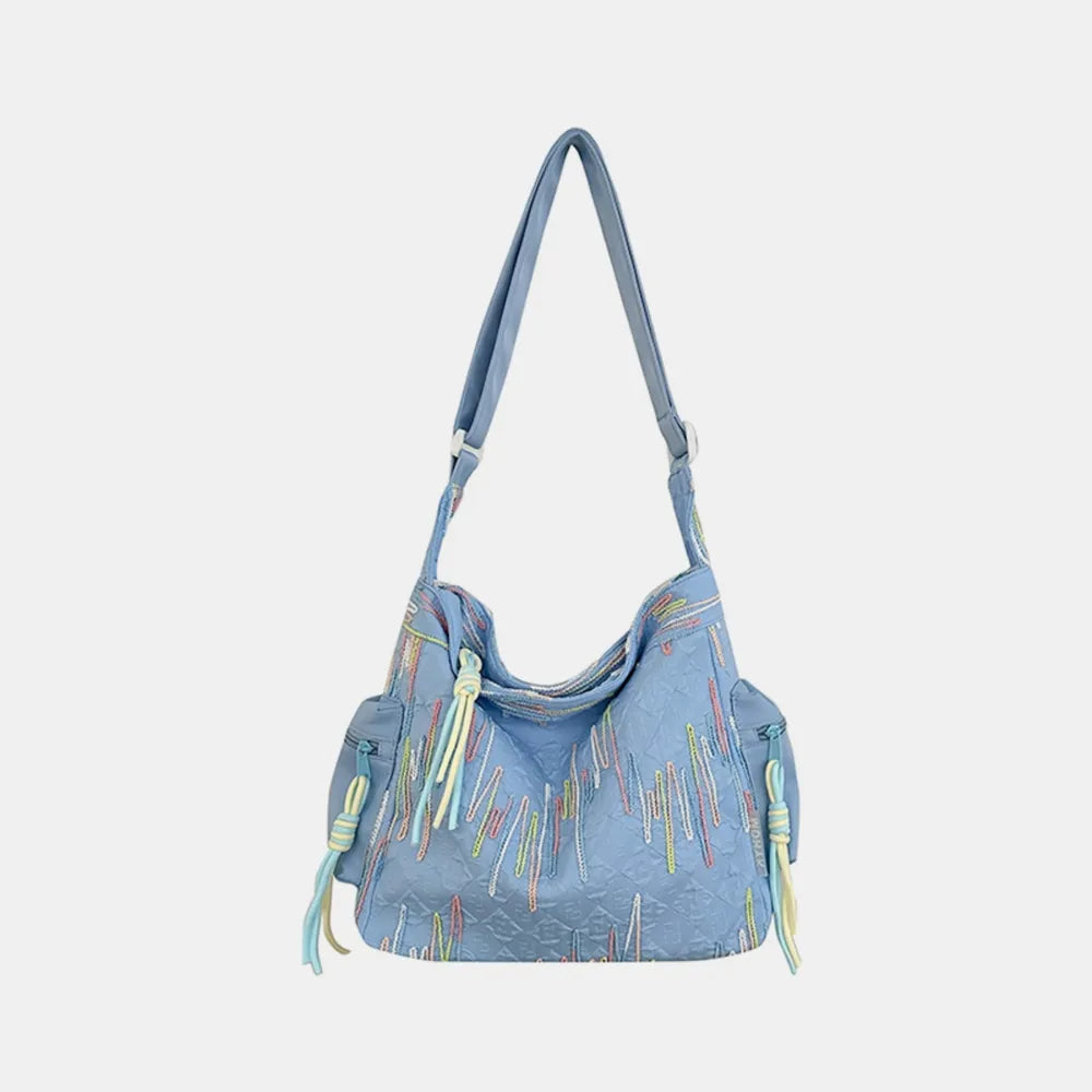 Contrast Texture Shoulder Bag