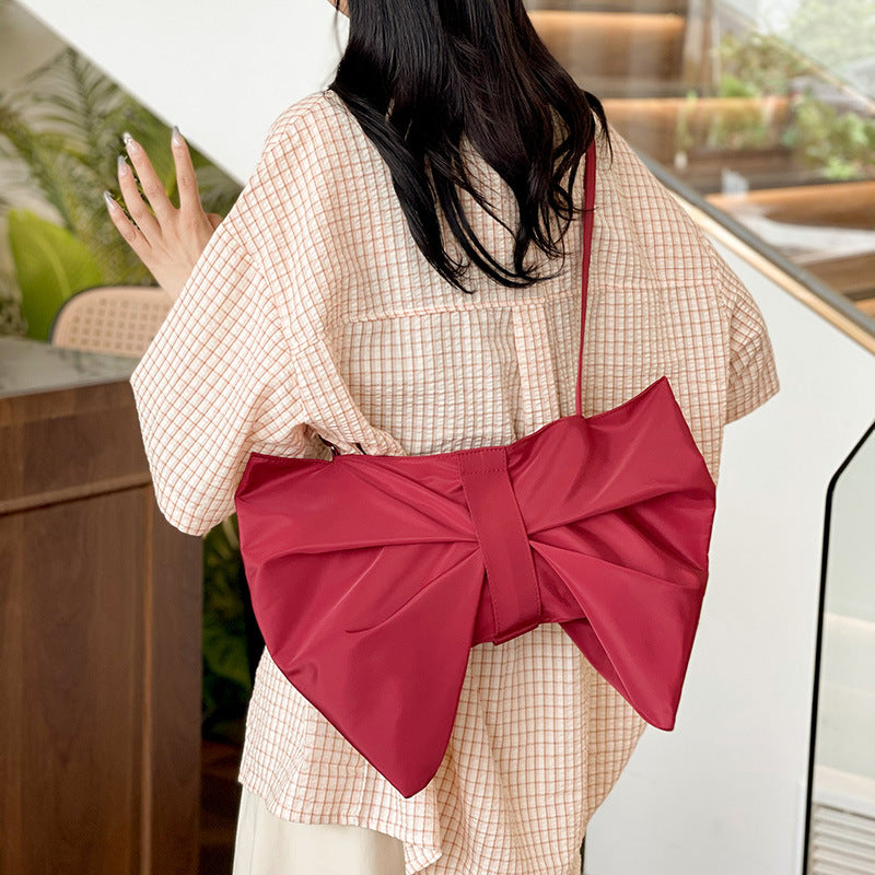 Bow tote bag large capacity crossbody bag