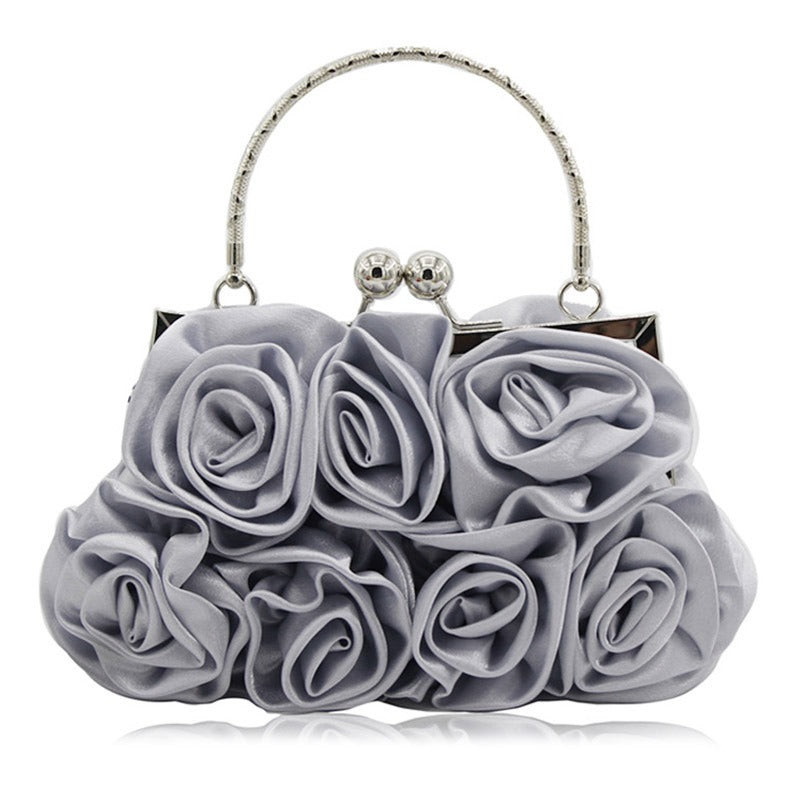 Rose Silk Bridal Bag – Women's Wedding Banquet Clutch