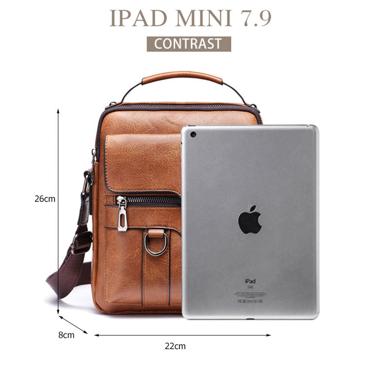Casual Men Shoulder Bag Vintage Crossbody Bags High Quality Male Bag PU Leather Handbag Capacity Men Messenger Bags Tote Bag