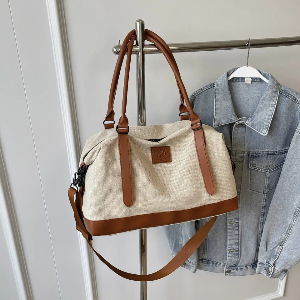 Contrast Weekend Travel Bag – Large Duffle Bag for Women