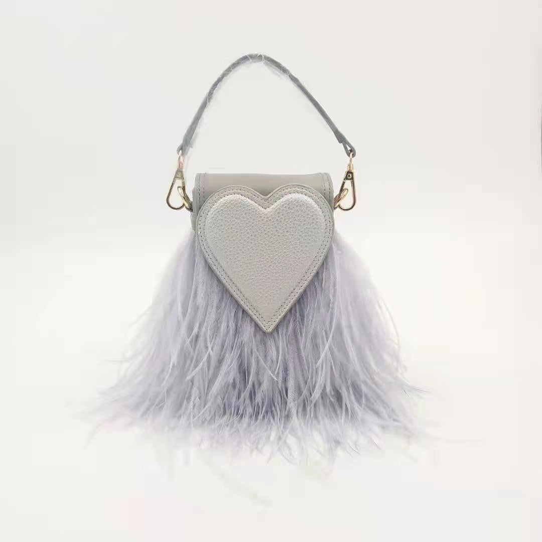 Ostrich Feather Evening Bag – Luxury Party Clutch for Women