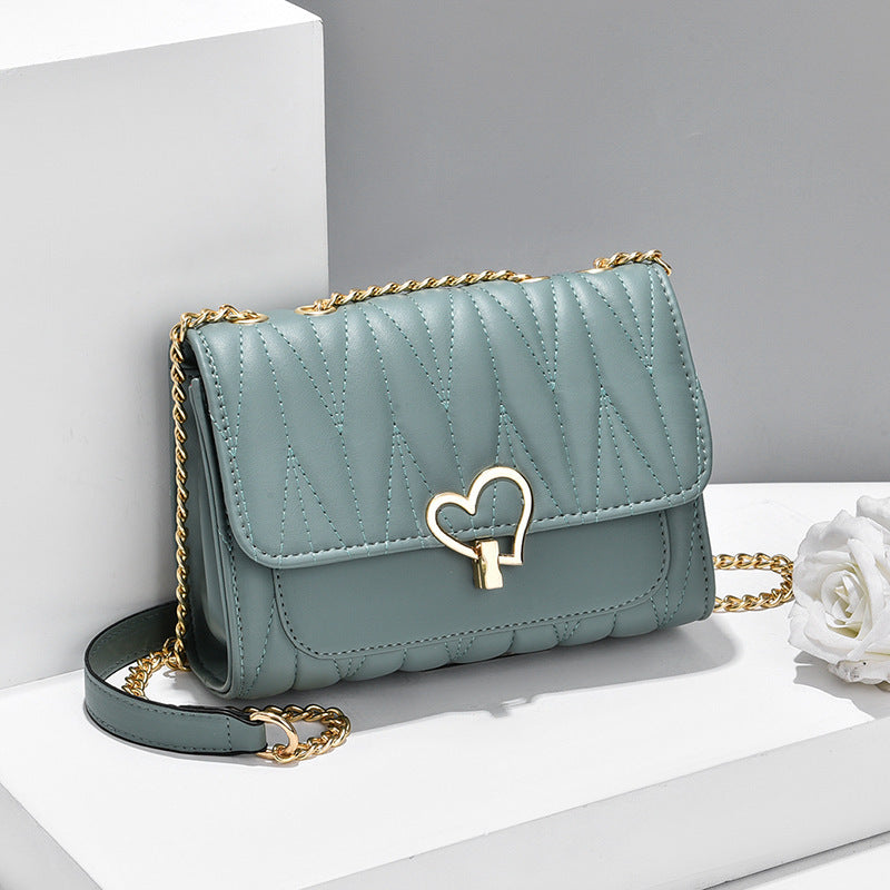 Peach Heart Lock Shoulder Bag Diagonal Cross Bag